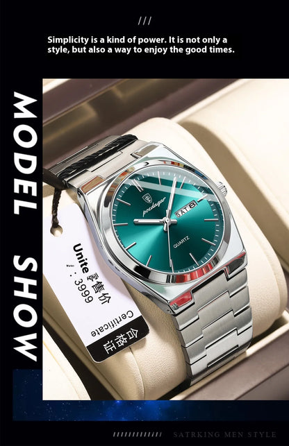 Reloj de Cuarzo Luminoso Impermeable para Hombre Ultrafino